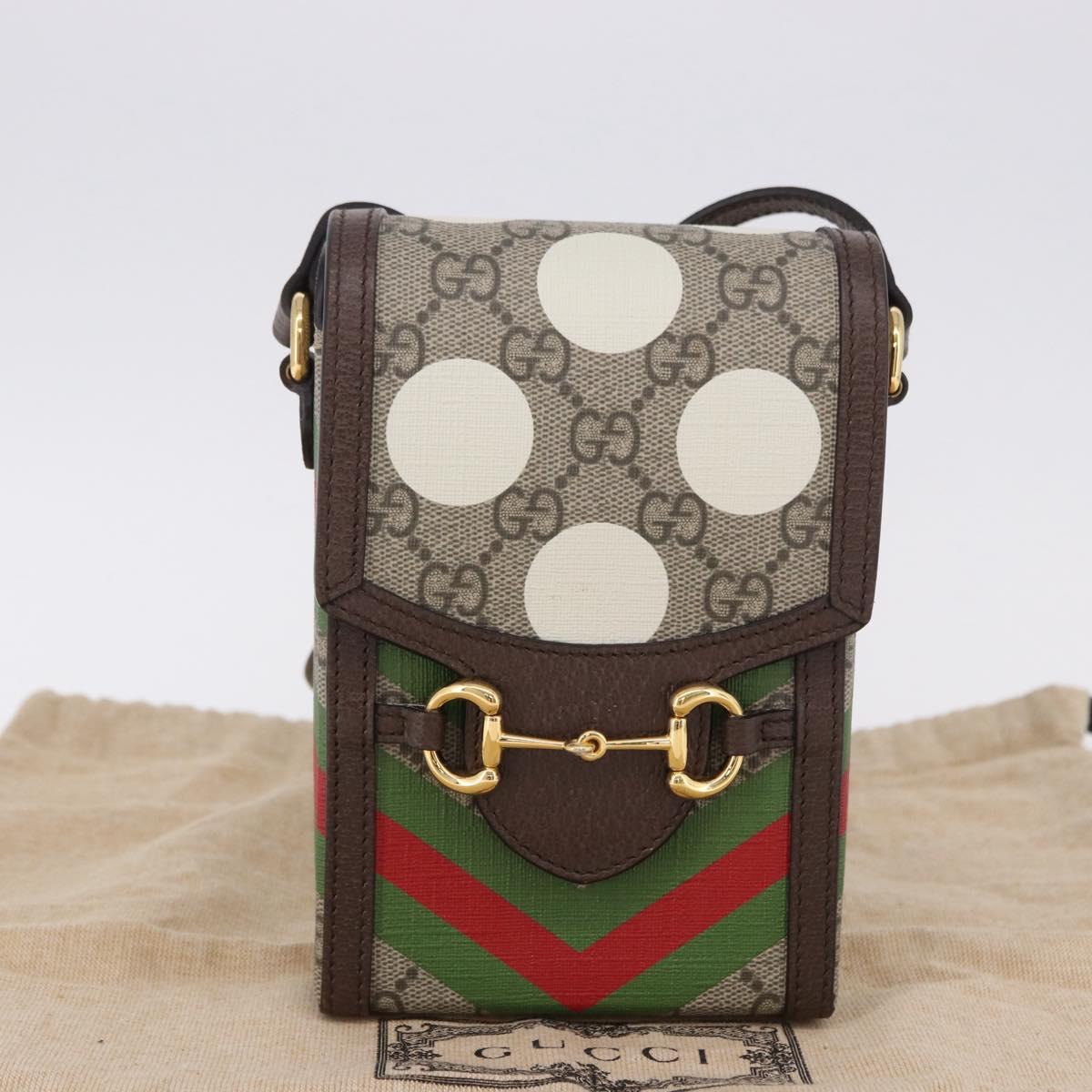 GUCCI GG Supreme Shoulder Bag PVC Beige Gold 625615 Auth 193018V