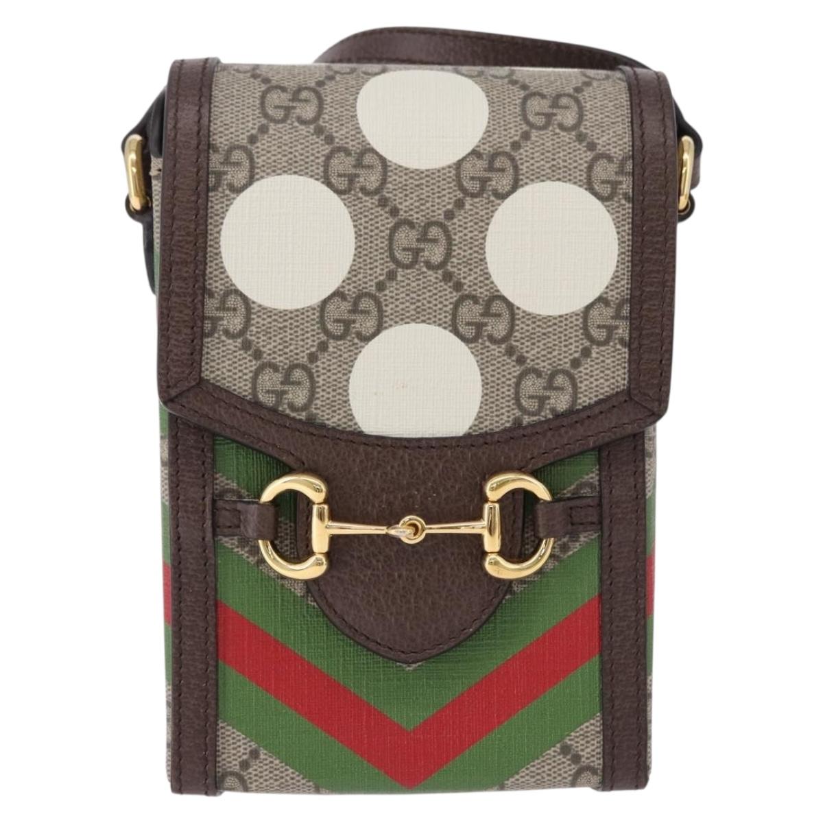 GUCCI GG Supreme Shoulder Bag PVC Beige Gold 625615 Auth 193018V