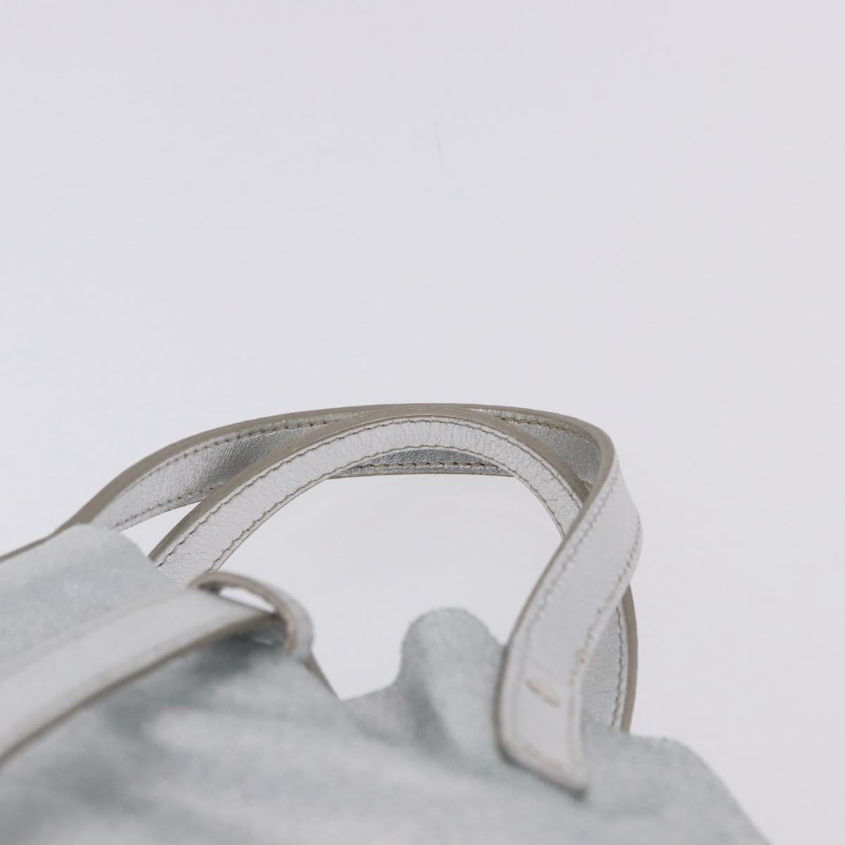 TIFFANY&Co. Hand Bag Leather Silver Auth 193028A