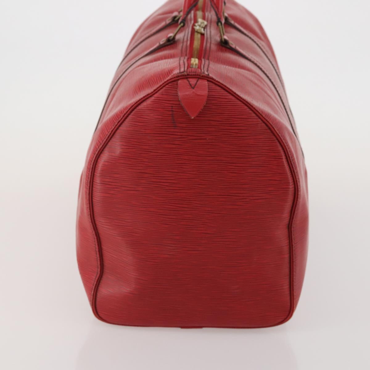 LOUIS VUITTON Epi Keepall 50 Boston Bag Red M42967 LV Auth 193031A