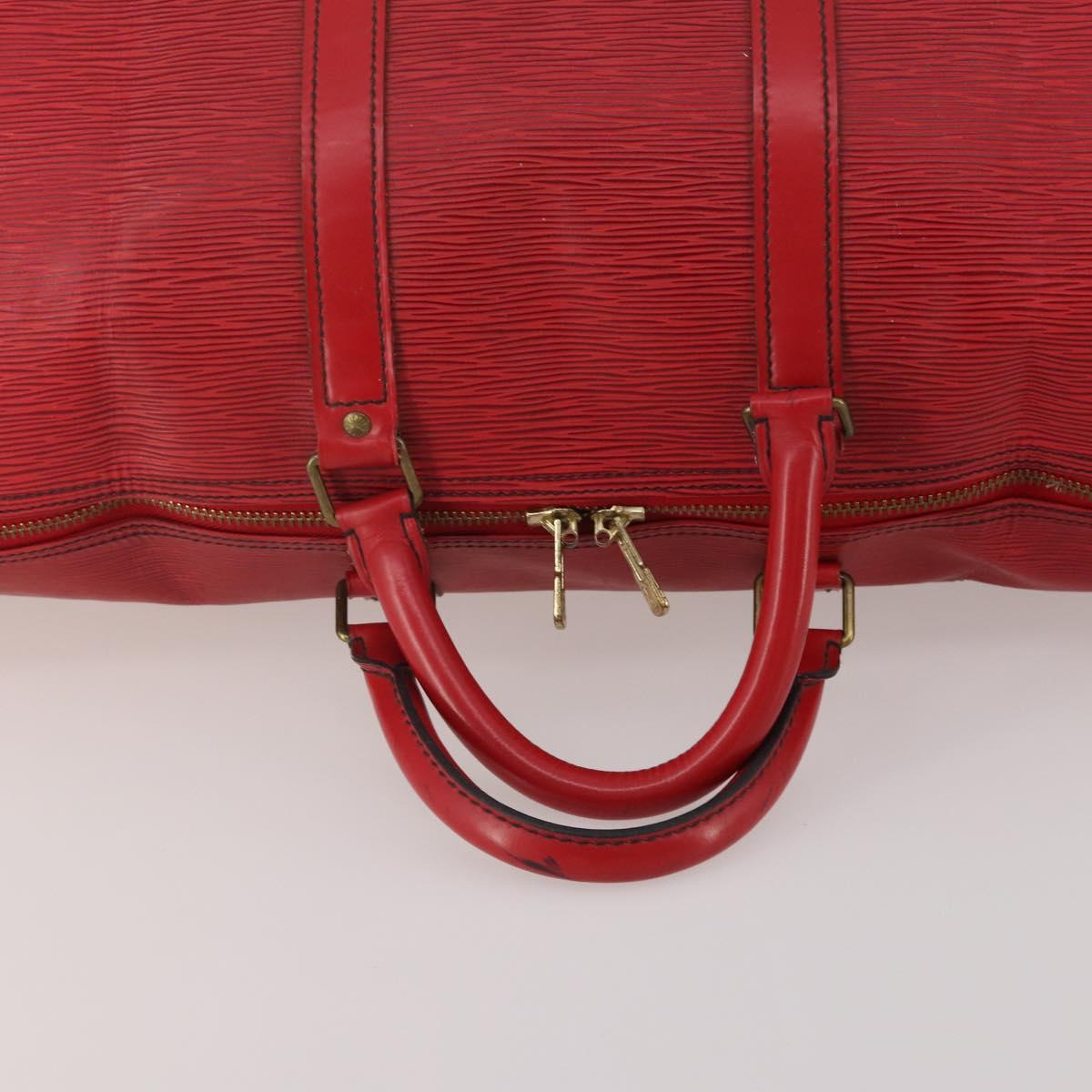 LOUIS VUITTON Epi Keepall 50 Boston Bag Red M42967 LV Auth 193031A