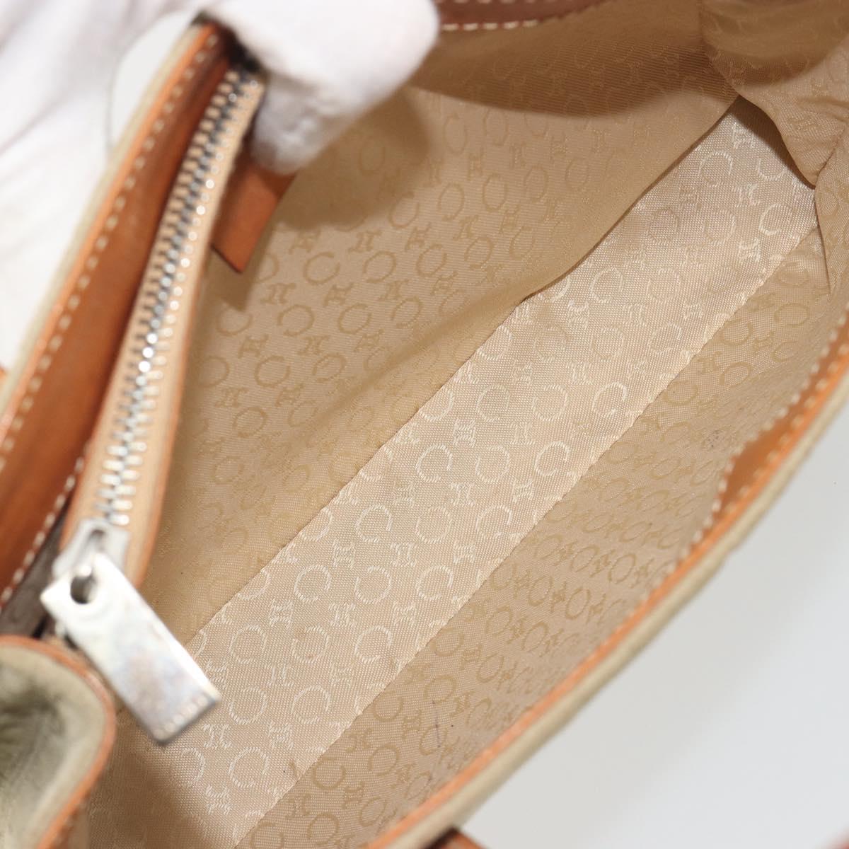 CELINE C Macadam Canvas Hand Bag Suede Gray Silver Auth 193033A