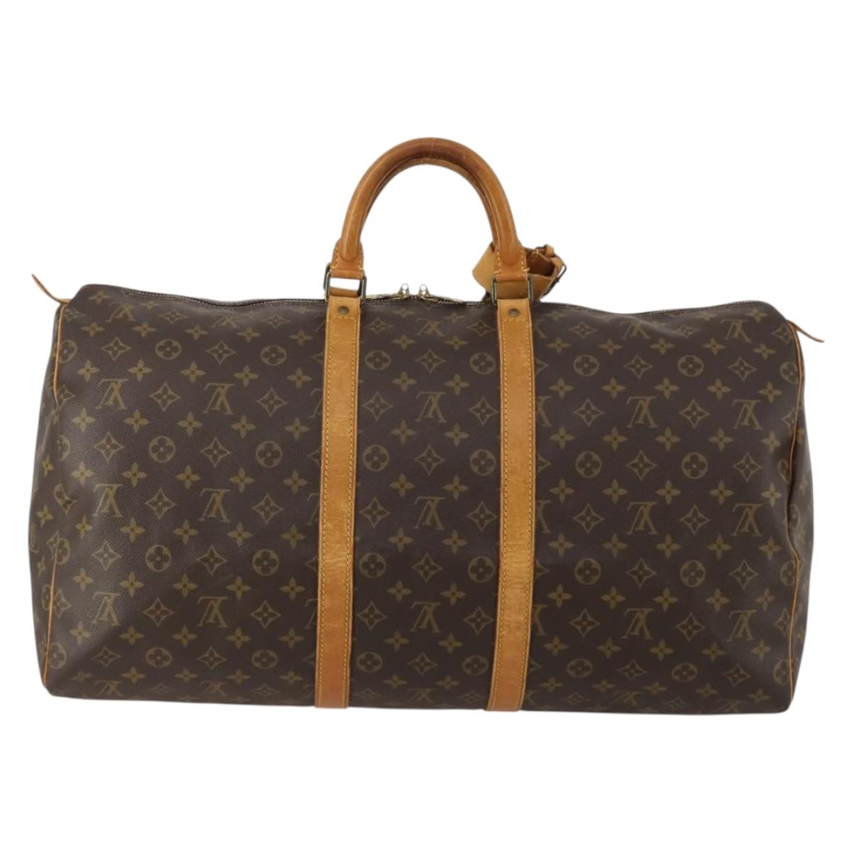 LOUIS VUITTON Monogram Keepall 55 Boston Bag M41424 LV Auth 193036