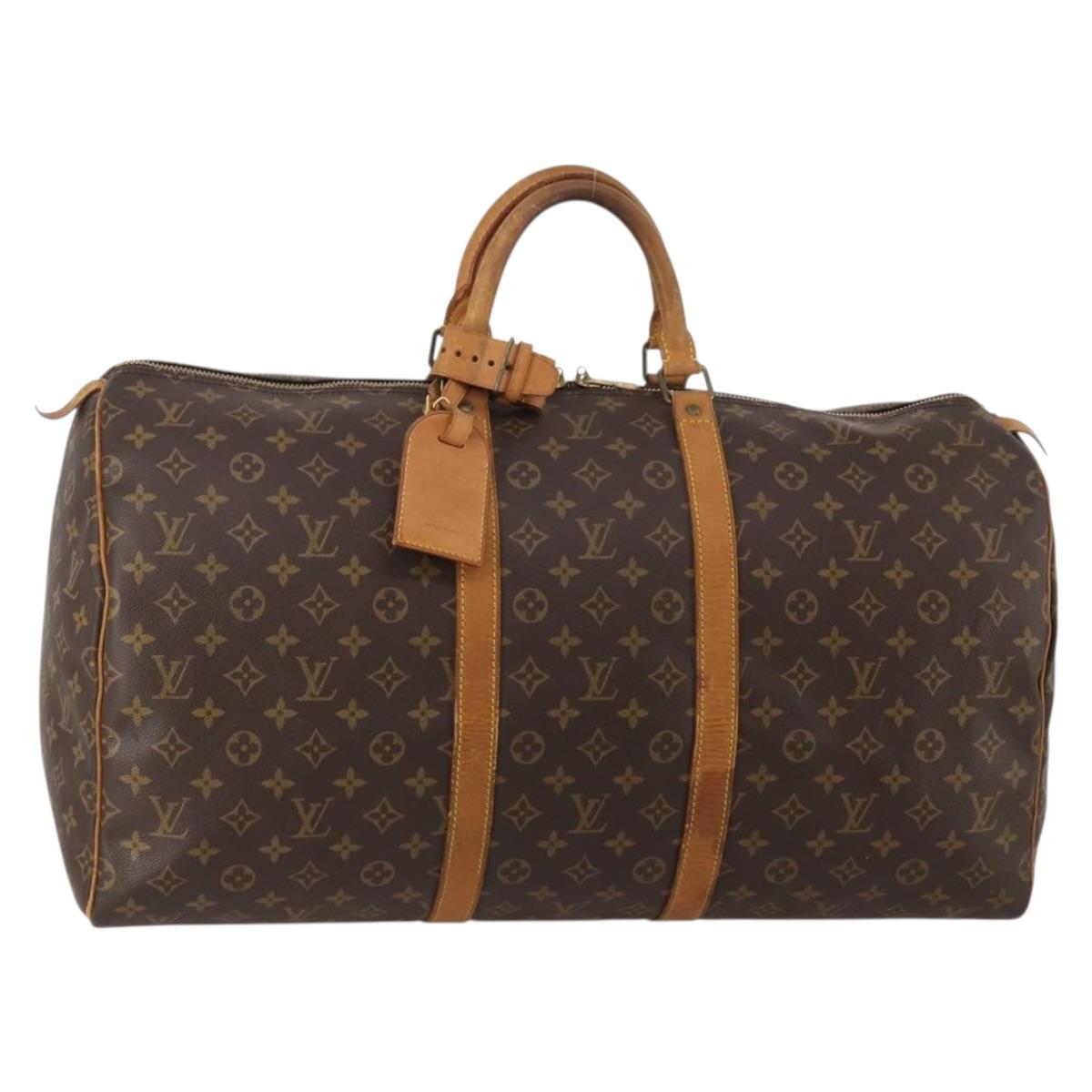 LOUIS VUITTON Monogram Keepall 55 Boston Bag M41424 LV Auth 193037