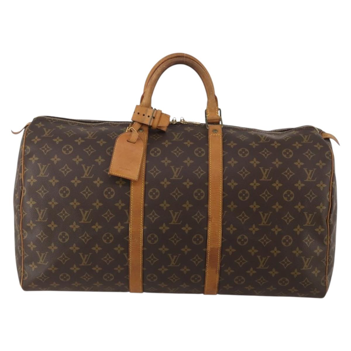 LOUIS VUITTON Monogram Keepall 55 Boston Bag M41424 LV Auth 193037