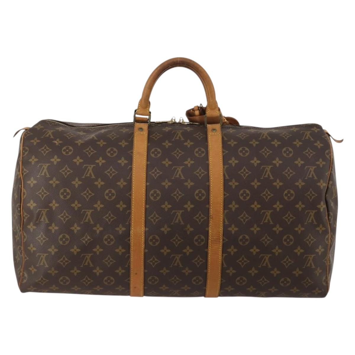 LOUIS VUITTON Monogram Keepall 55 Boston Bag M41424 LV Auth 193037