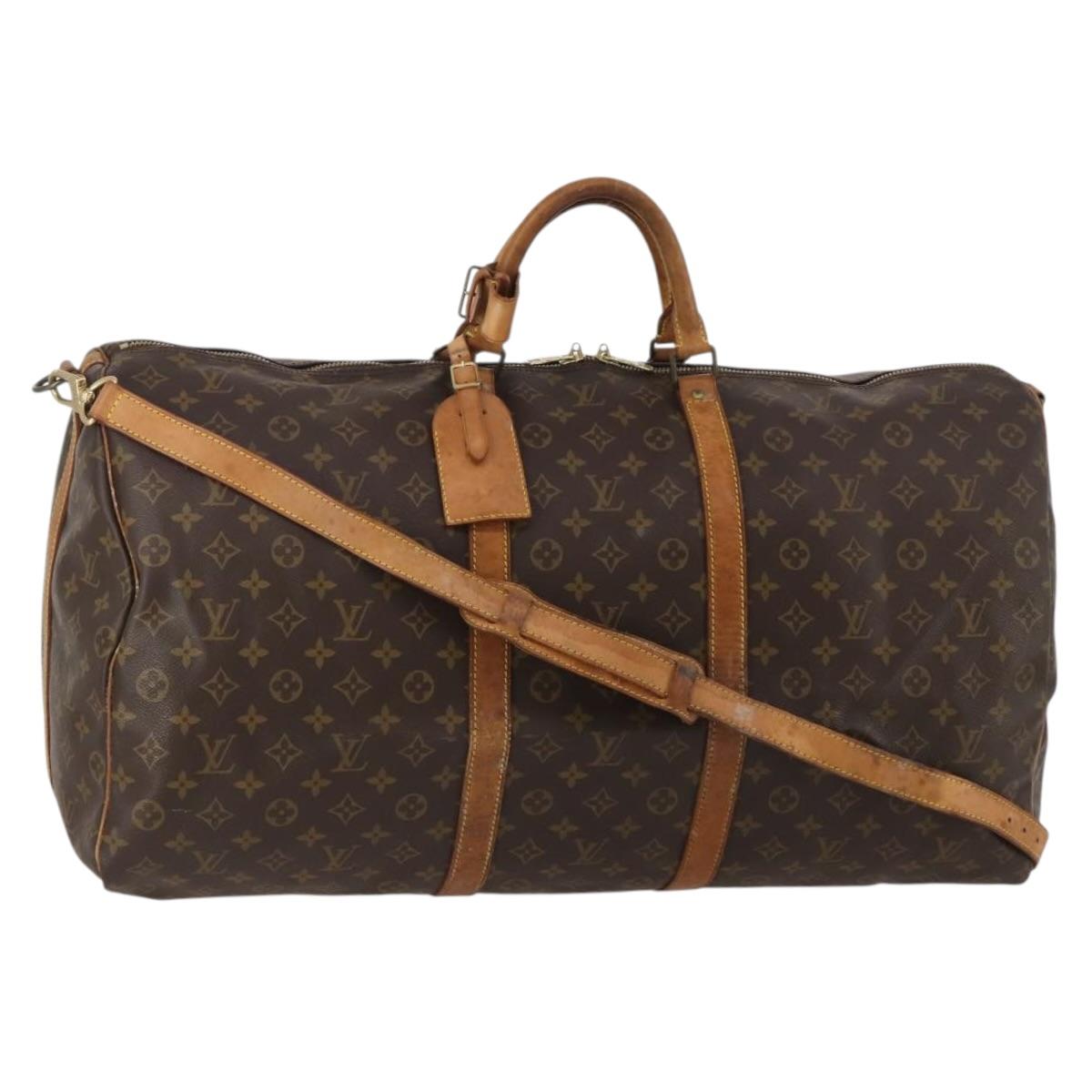 LOUIS VUITTON Monogram Keepall Bandouliere 60 Boston Bag M41412 LV Auth 193038