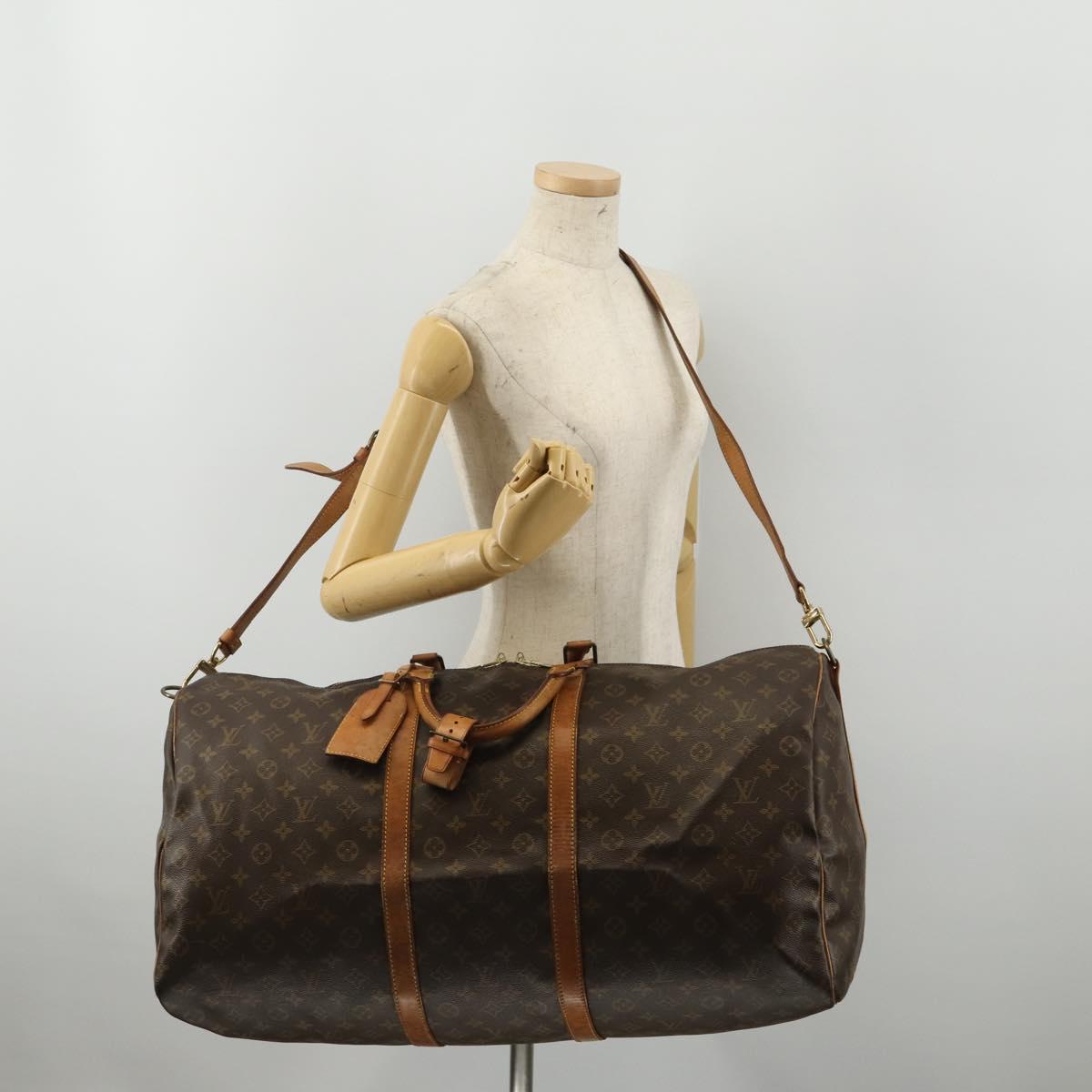 LOUIS VUITTON Monogram Keepall Bandouliere 60 Boston Bag M41412 LV Auth 193038