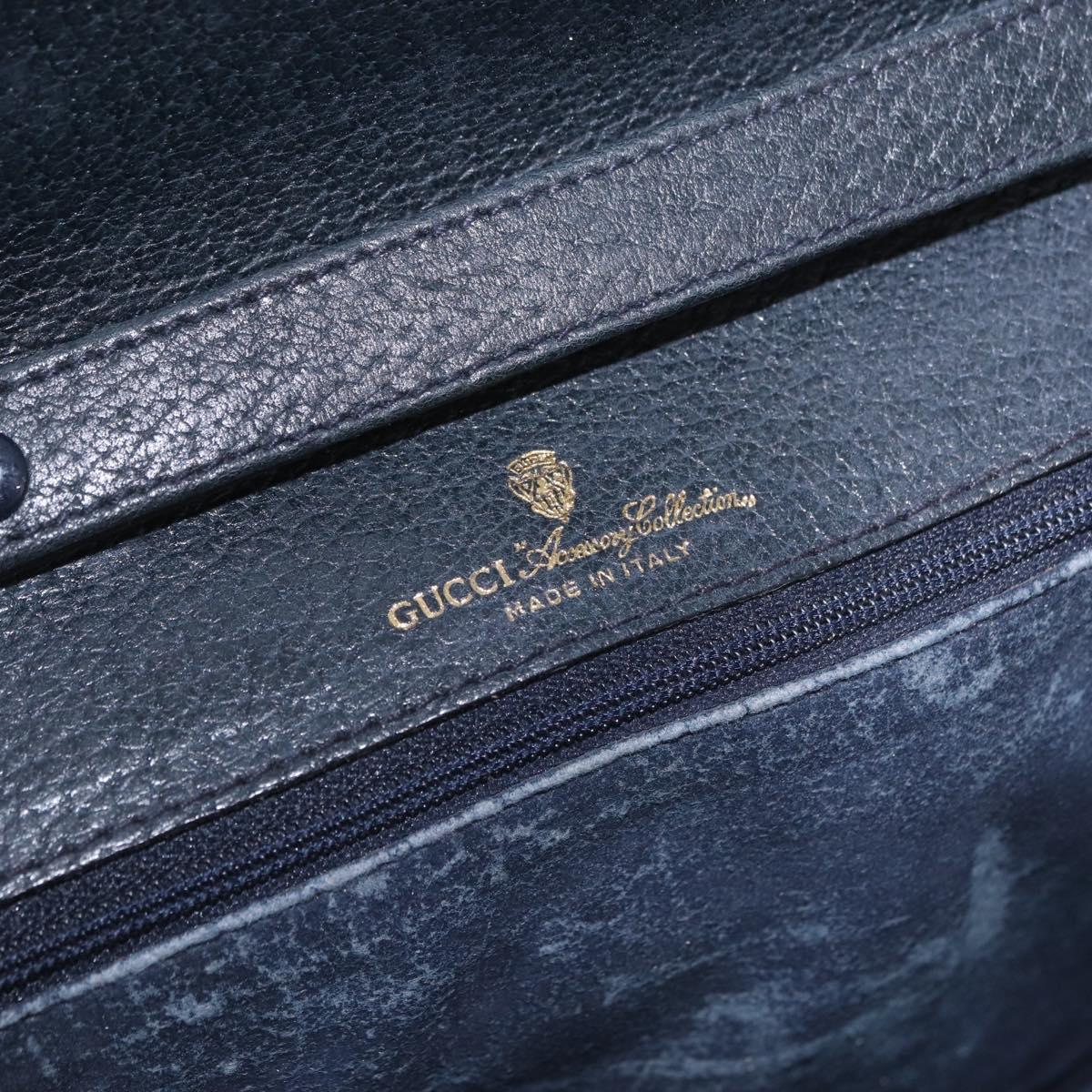 GUCCI GG Supreme Clutch Bag PVC Navy Gold 904 02 025 Auth 193045