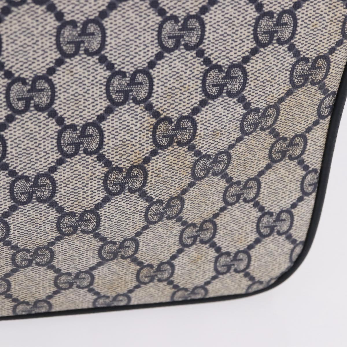 GUCCI GG Supreme Clutch Bag PVC Navy Gold 904 02 025 Auth 193045