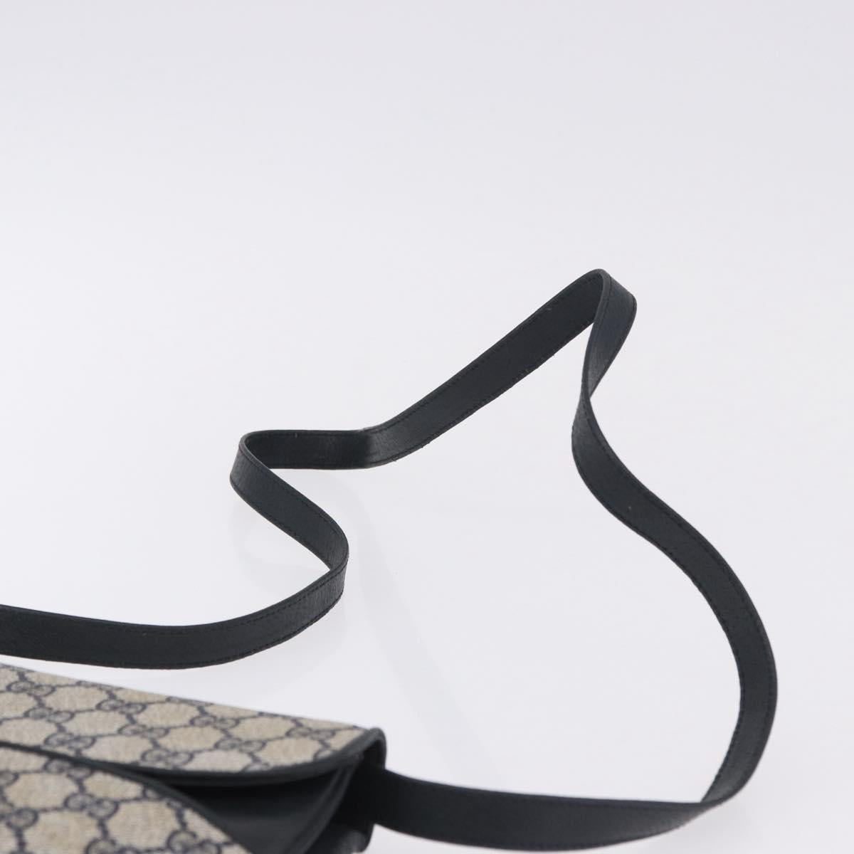 GUCCI GG Supreme Clutch Bag PVC Navy Gold 904 02 025 Auth 193045