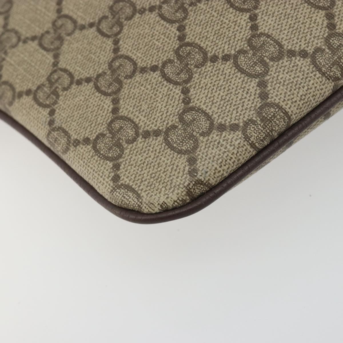 GUCCI GG Supreme Web Sherry Line Bag PVC Beige Gold 904 02 047 Auth 193046