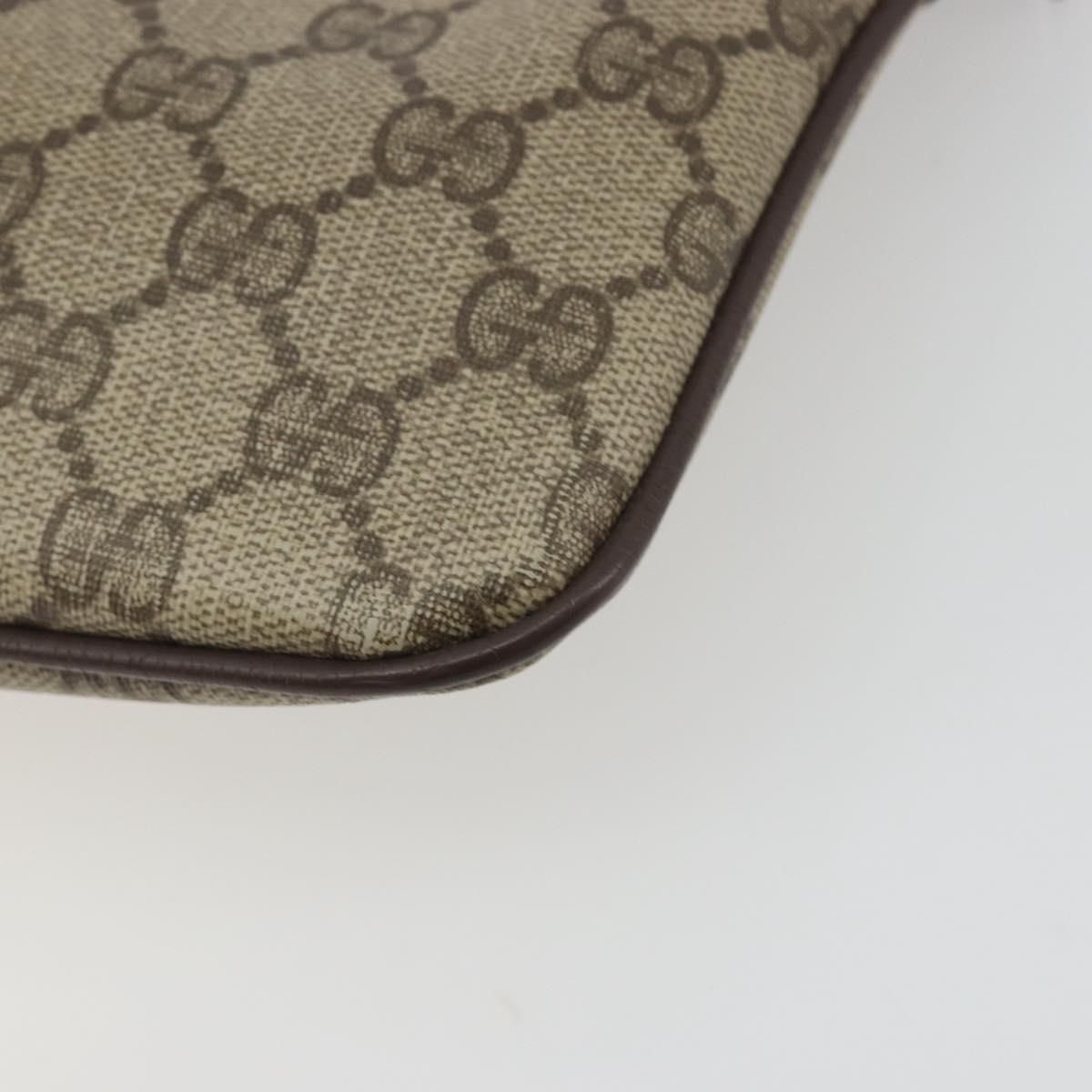 GUCCI GG Supreme Web Sherry Line Bag PVC Beige Gold 904 02 047 Auth 193046