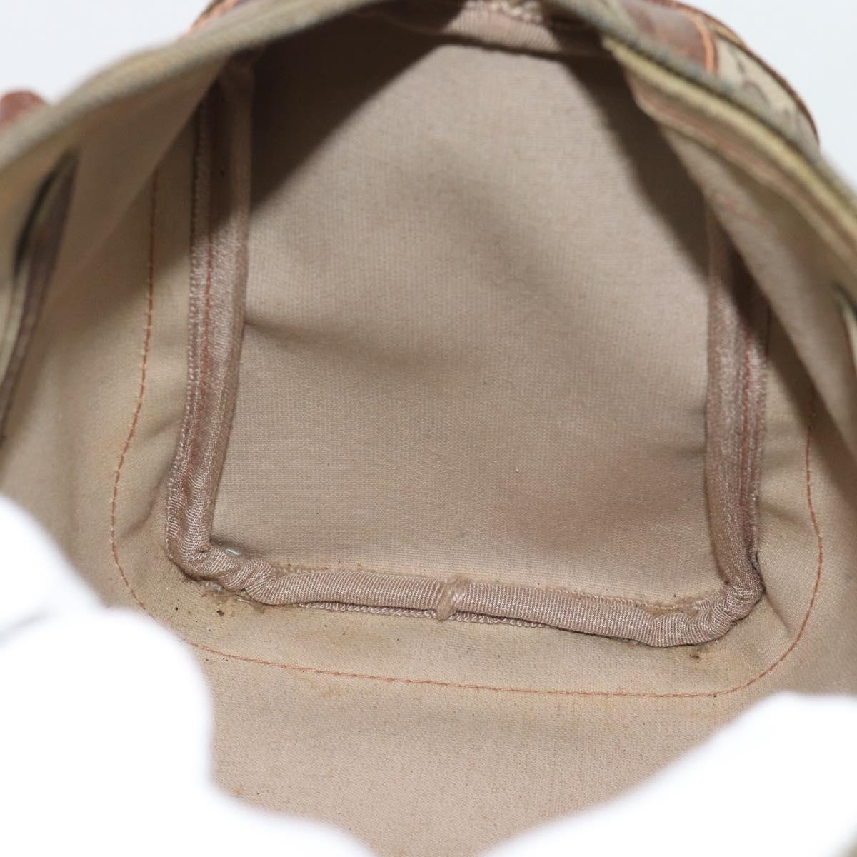 GUCCI GG Supreme Web Sherry Line Boston Bag PVC Beige Gold Auth 193047