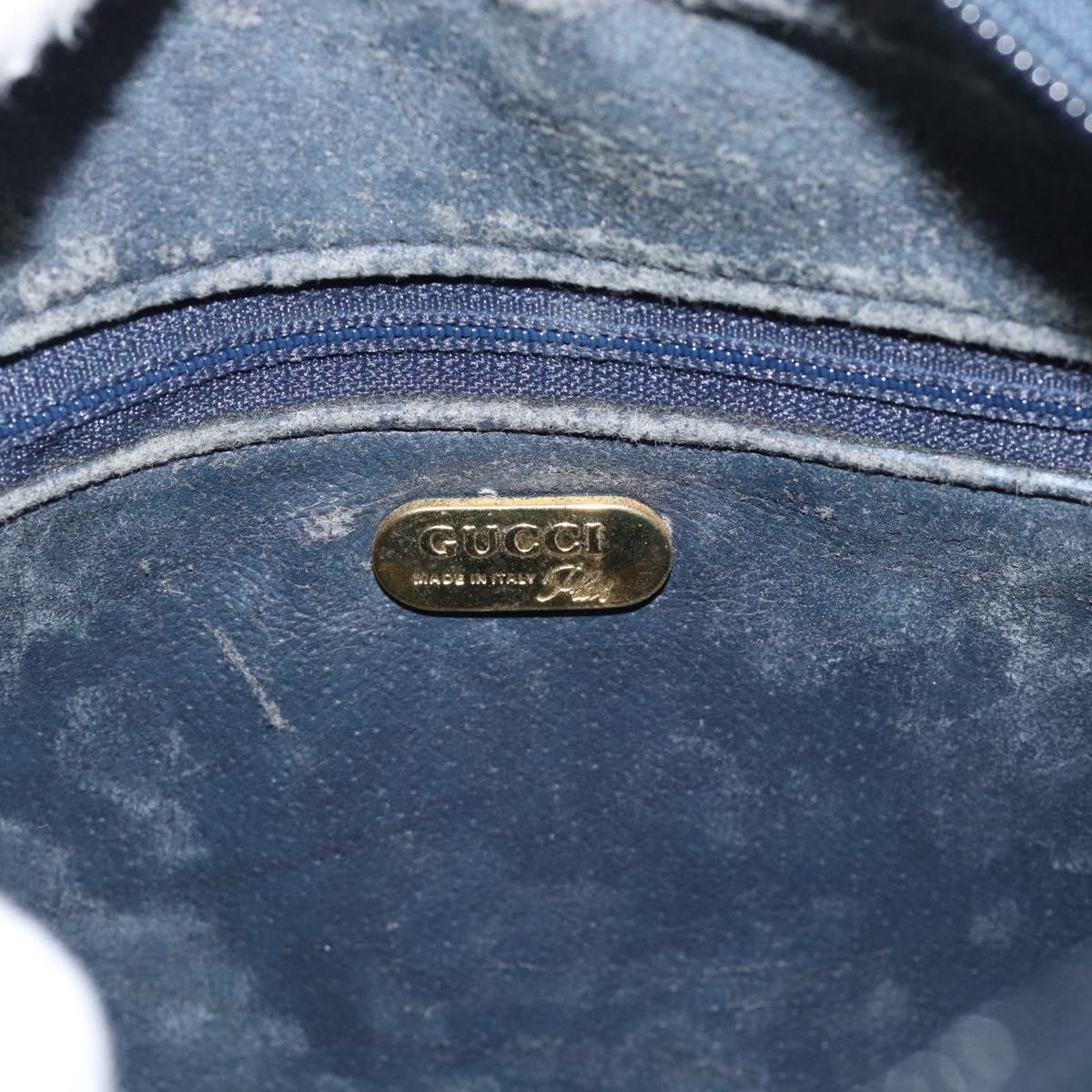 GUCCI GG Plus Supreme Shoulder Bag PVC Navy Gold Auth 193048