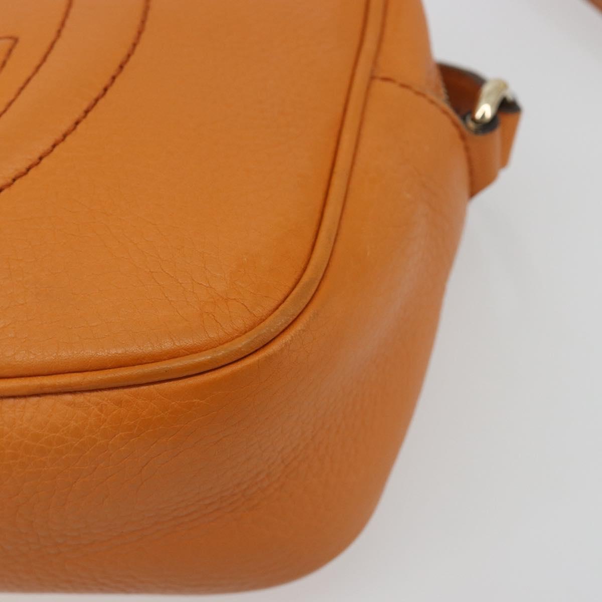 GUCCI Shoulder Bag Leather Orange Gold 308364 Auth 193050V
