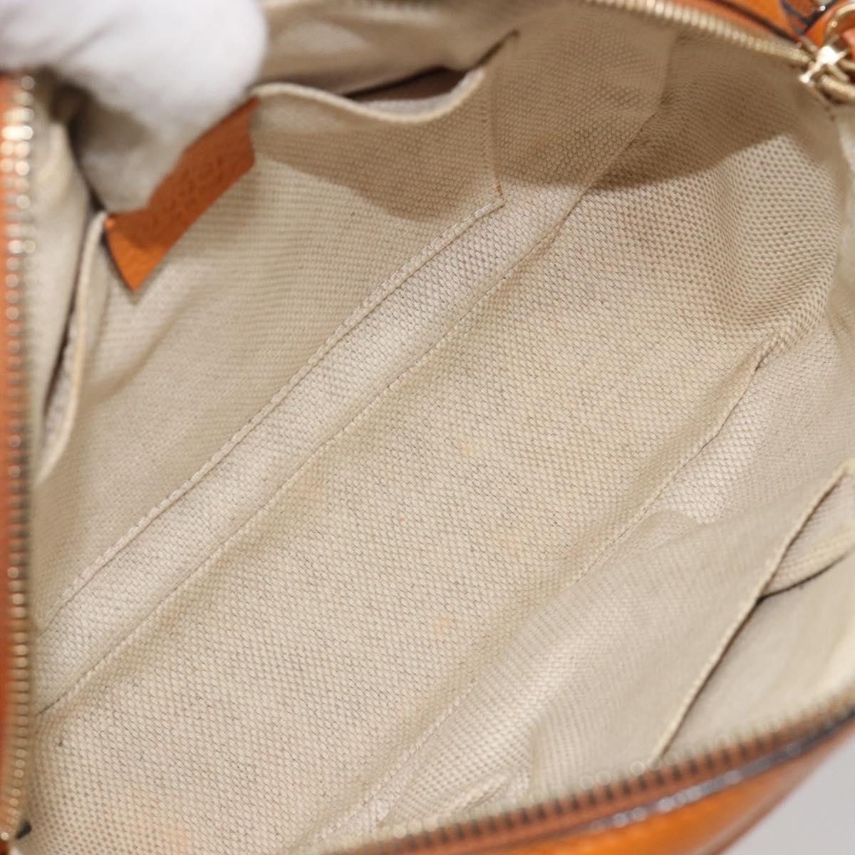 GUCCI Shoulder Bag Leather Orange Gold 308364 Auth 193050V