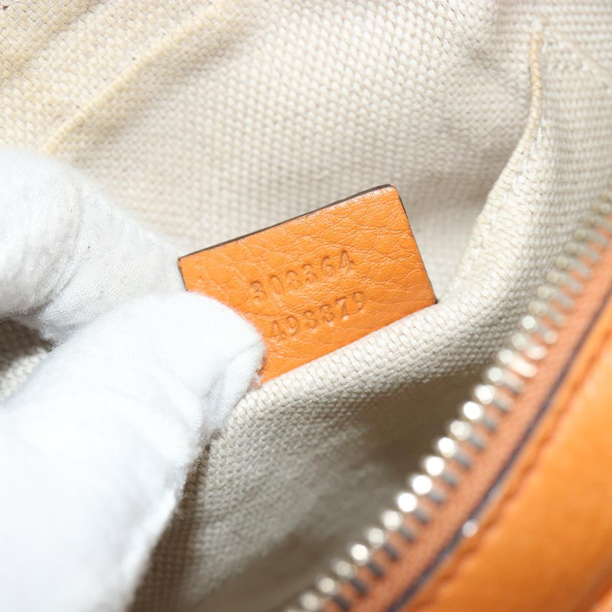 GUCCI Shoulder Bag Leather Orange Gold 308364 Auth 193050V