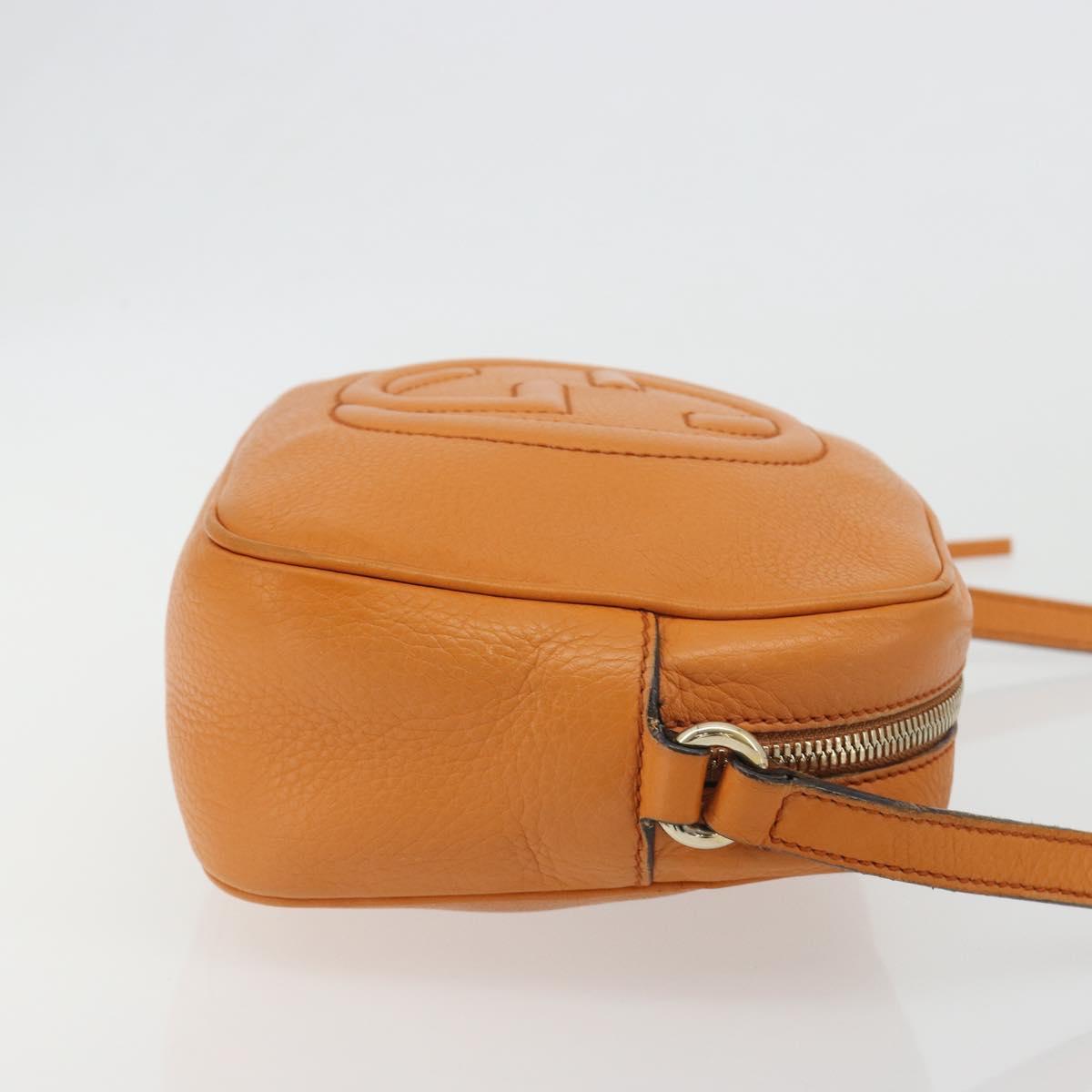 GUCCI Shoulder Bag Leather Orange Gold 308364 Auth 193050V