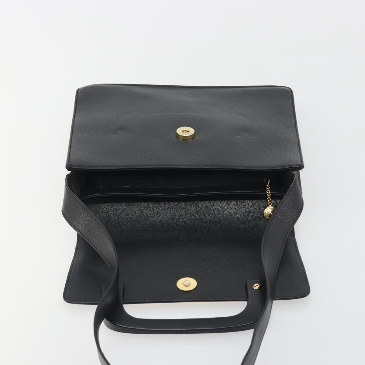 GUCCI Shoulder Bag Leather Black Gold 001 406 1803 Auth 193054