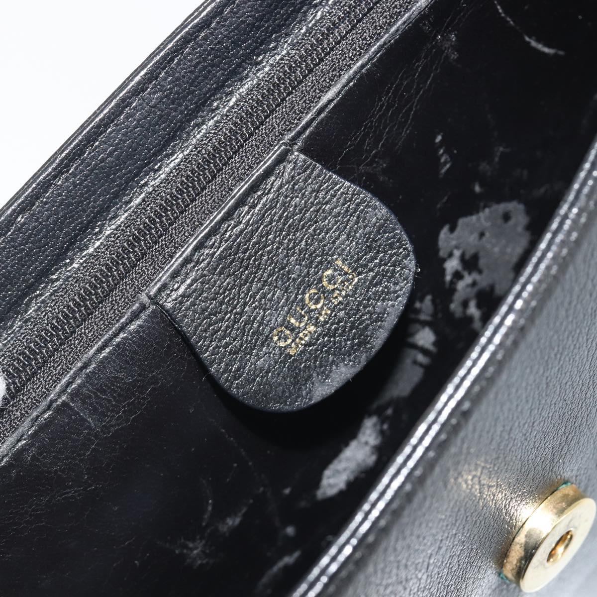 GUCCI Shoulder Bag Leather Black Gold 001 406 1803 Auth 193054