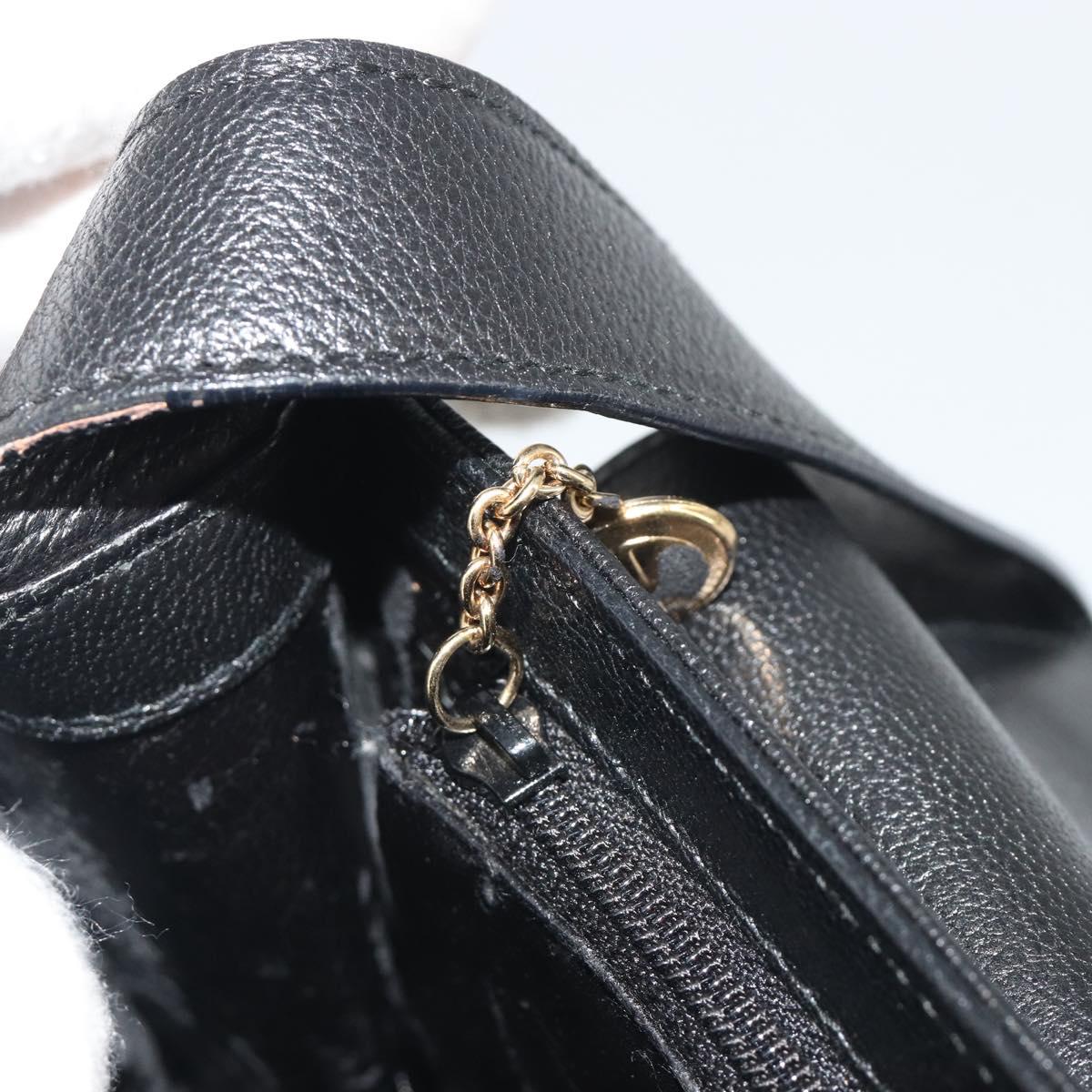 GUCCI Shoulder Bag Leather Black Gold 001 406 1803 Auth 193054