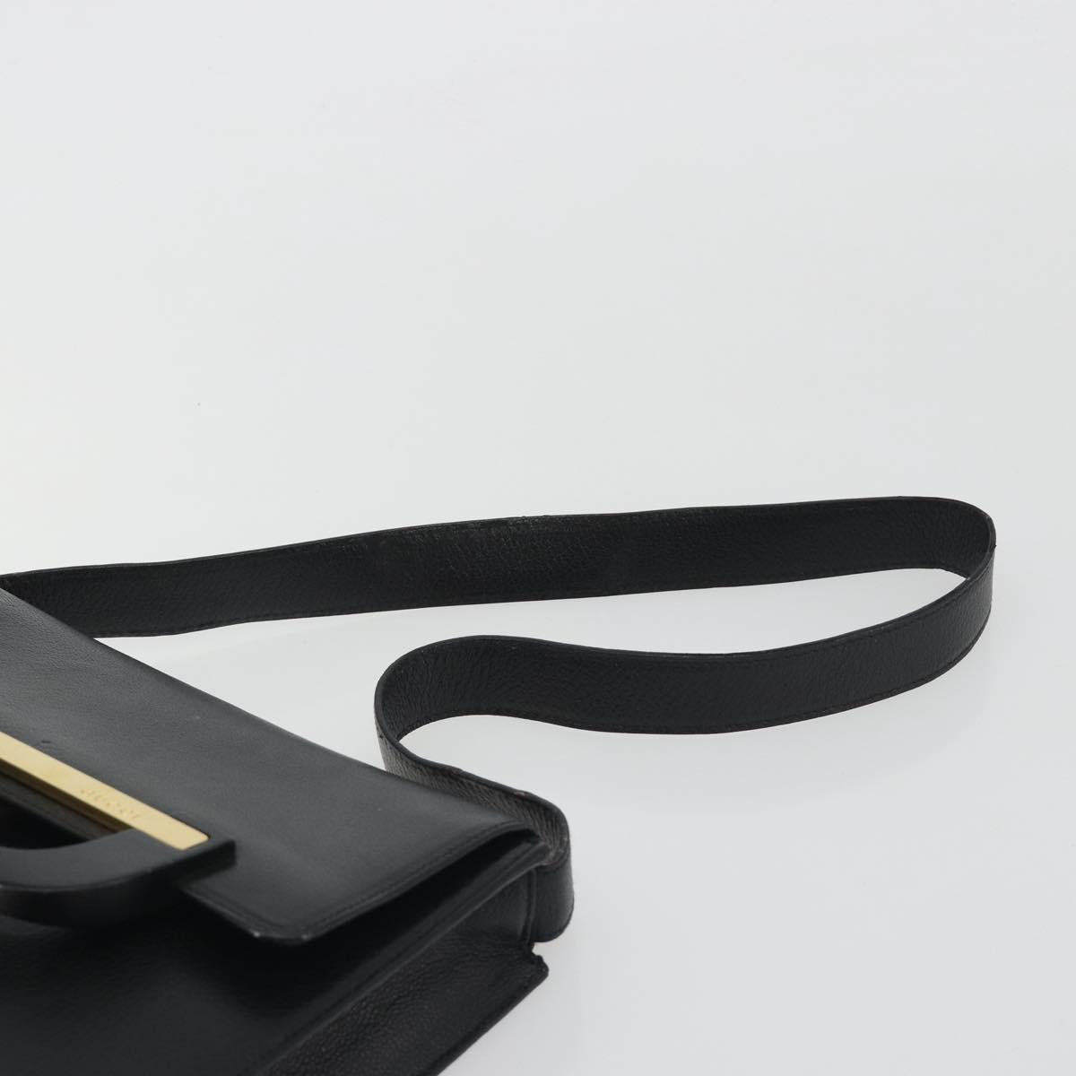 GUCCI Shoulder Bag Leather Black Gold 001 406 1803 Auth 193054