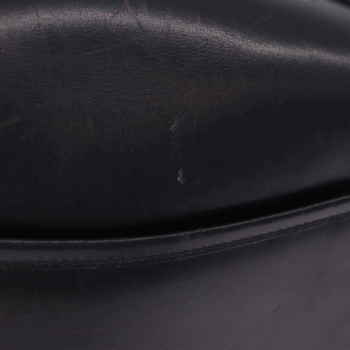 CELINE Shoulder Bag Leather Black Gold Auth 193055