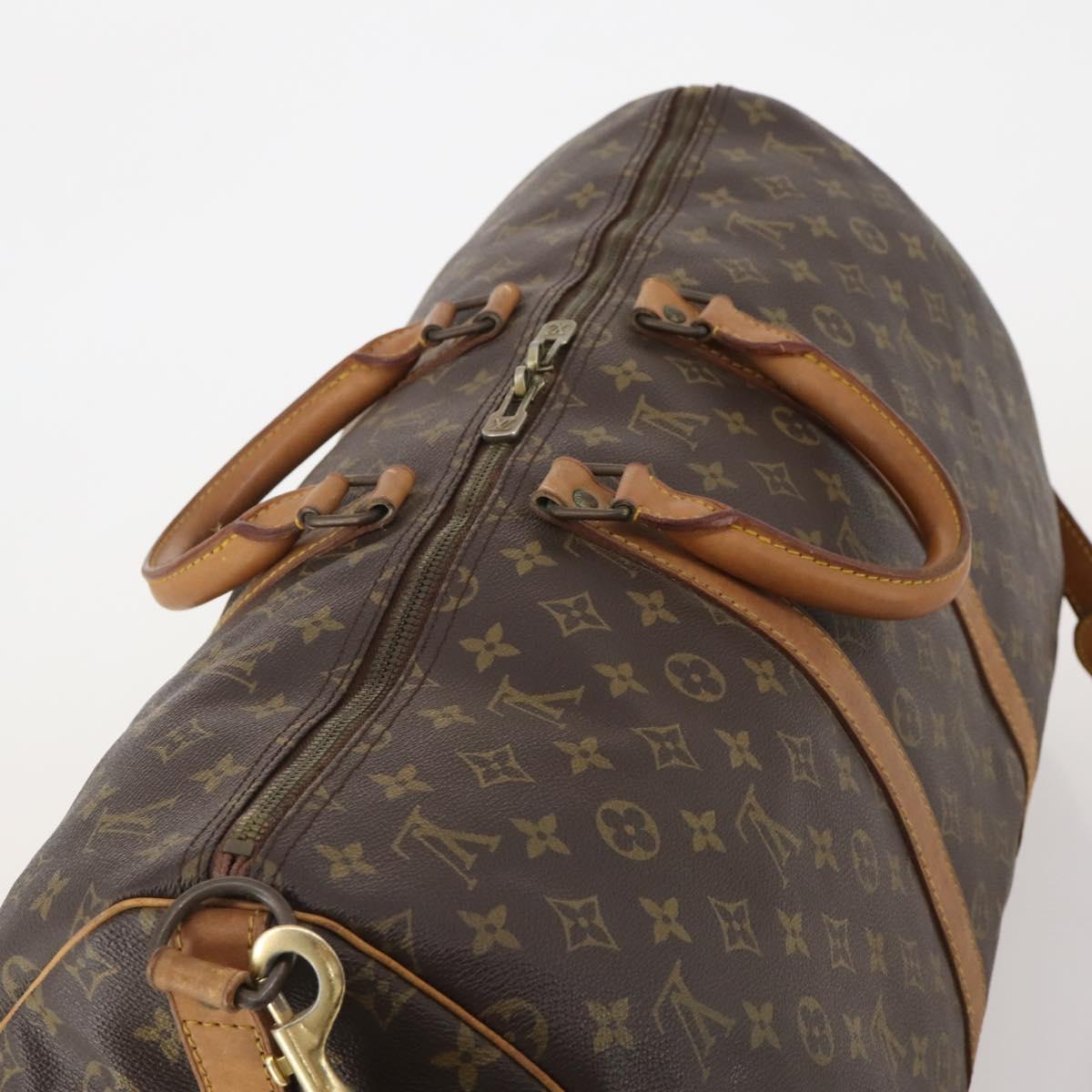 LOUIS VUITTON Monogram Keepall Bandouliere 55 Boston Bag M41414 LV Auth 193061