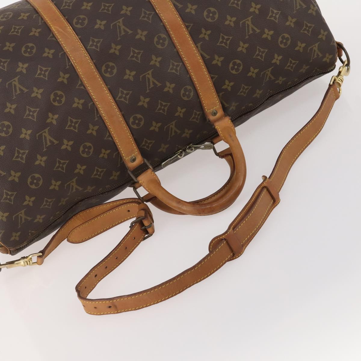 LOUIS VUITTON Monogram Keepall Bandouliere 55 Boston Bag M41414 LV Auth 193061