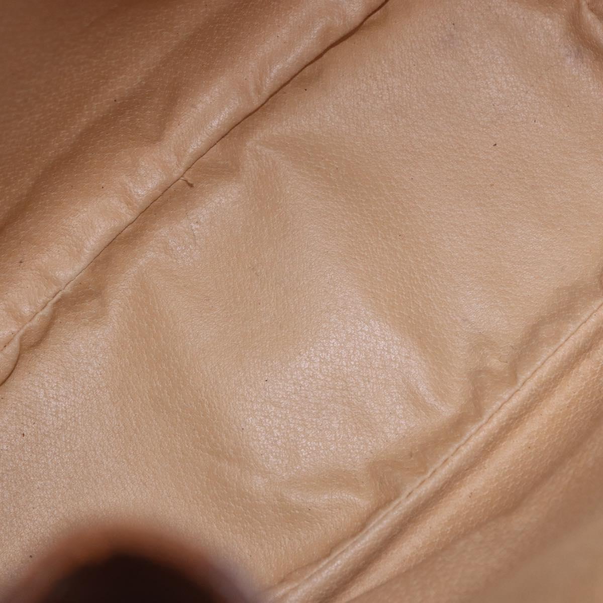 CELINE Macadam Canvas Shoulder Bag PVC Leather Brown Gold Auth 193065