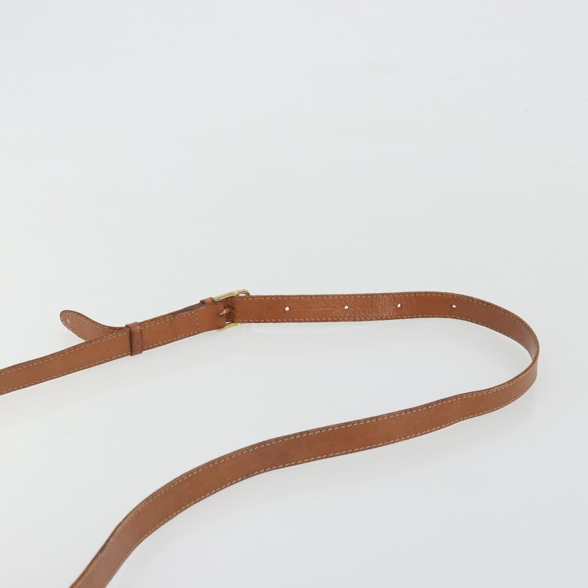 CELINE Macadam Canvas Horse Carriage Bag PVC Leather Brown Gold Auth 193067