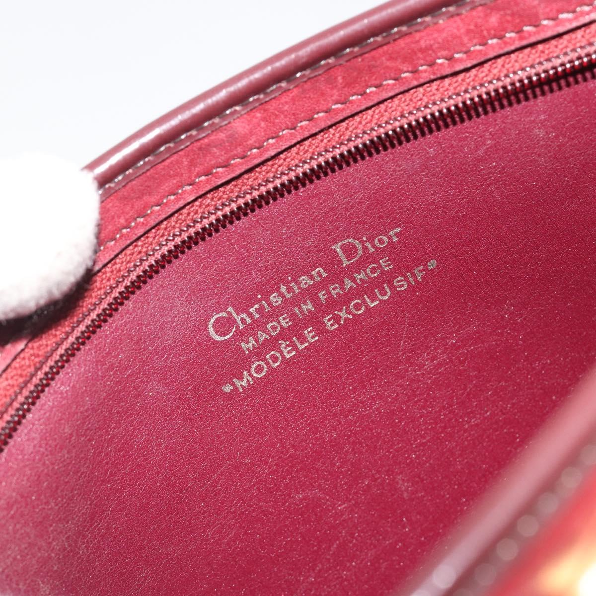 Christian Dior Trotter Canvas Shoulder Bag Red Gold Auth 193068