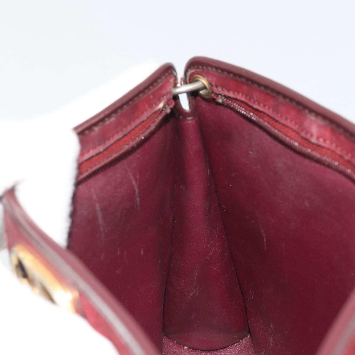 Christian Dior Trotter Canvas Shoulder Bag Red Gold Auth 193068