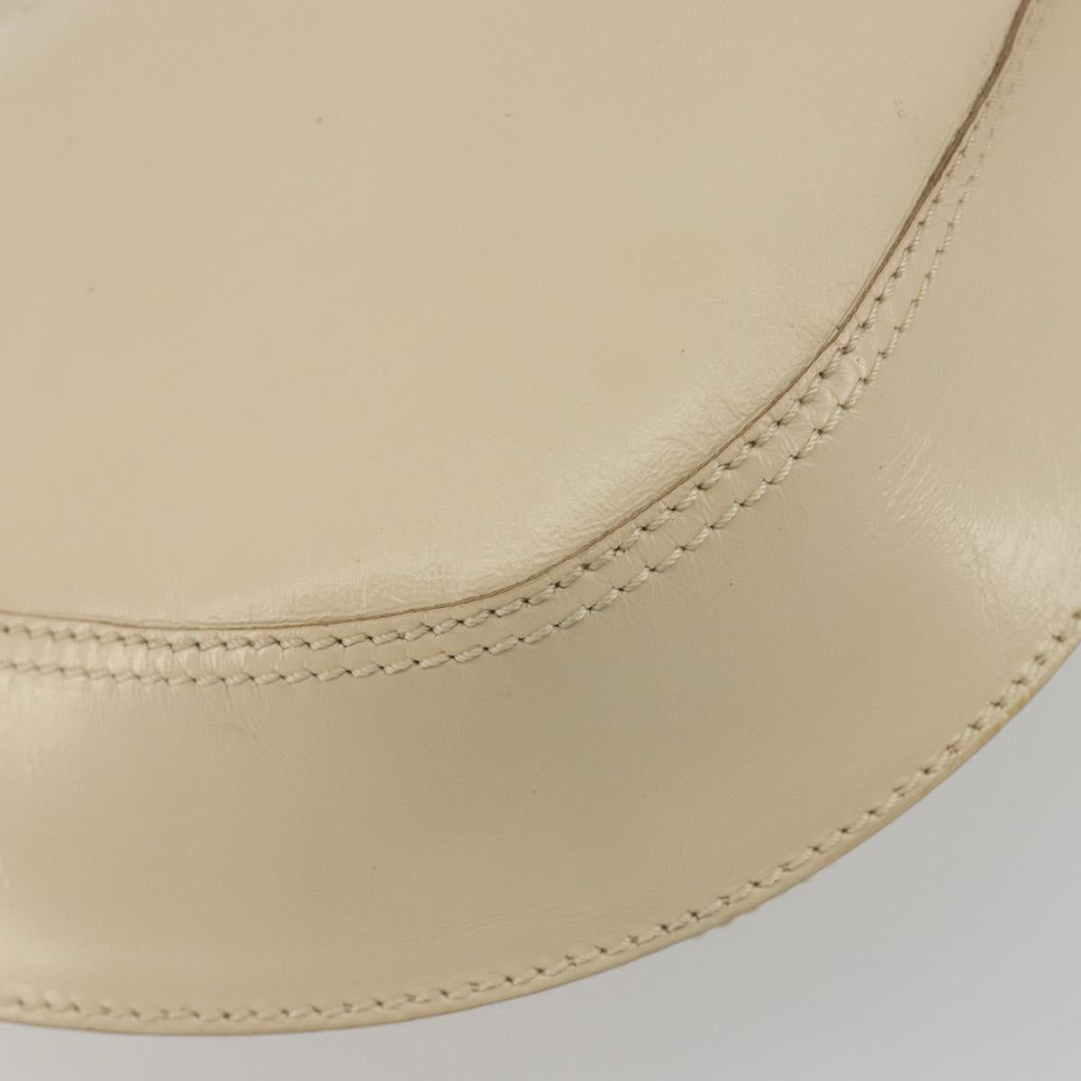 BOTTEGA VENETA Shoulder Bag Leather Ivory Silver Auth 193069