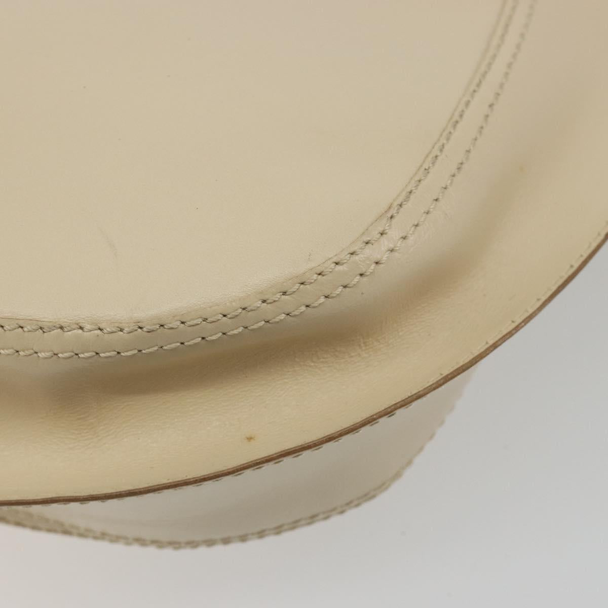 BOTTEGA VENETA Shoulder Bag Leather Ivory Silver Auth 193069