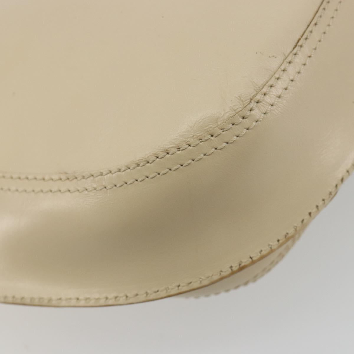 BOTTEGA VENETA Shoulder Bag Leather Ivory Silver Auth 193069