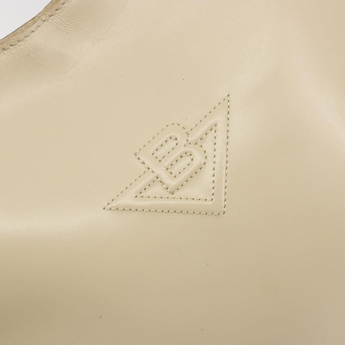 BOTTEGA VENETA Shoulder Bag Leather Ivory Silver Auth 193069