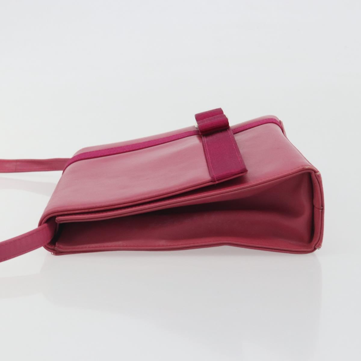 Salvatore Ferragamo Vala Shoulder Bag Leather Pink Gold Auth 193072