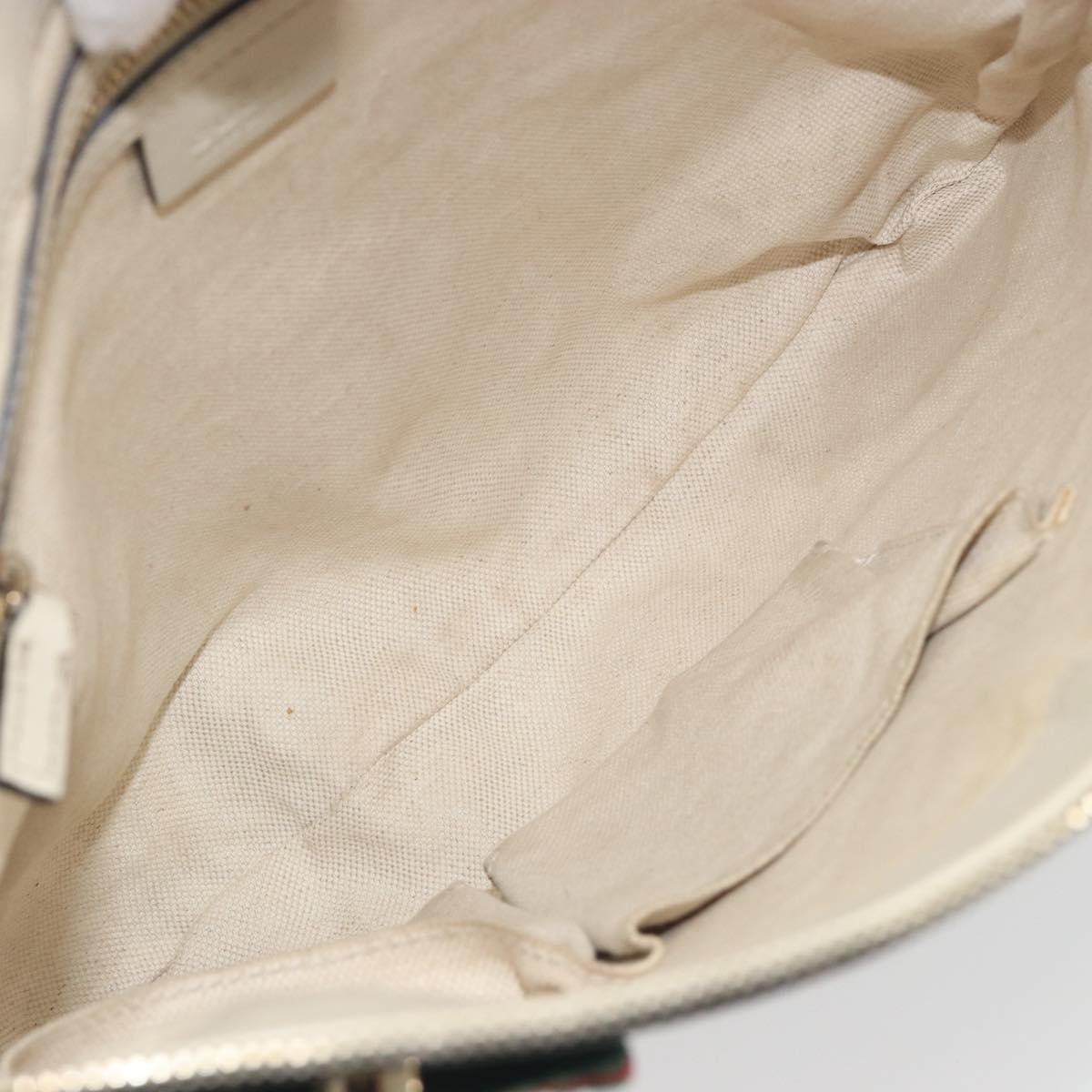 GUCCI GG Canvas Web Sherry Line Pretty Bag Beige Gold 257065 Auth 193075V