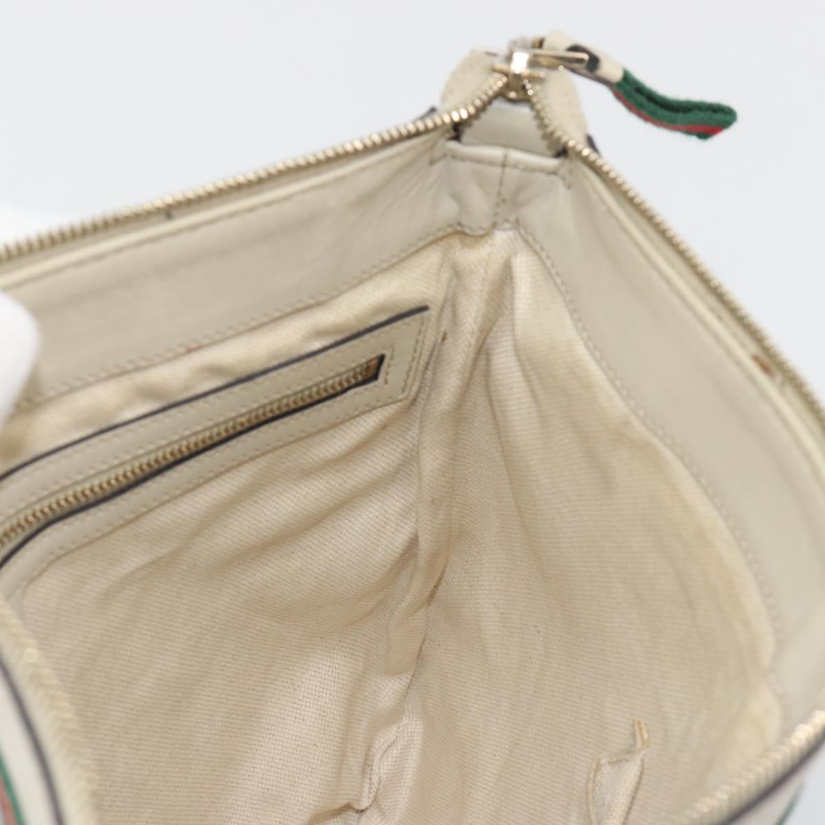 GUCCI GG Canvas Web Sherry Line Pretty Bag Beige Gold 257065 Auth 193075V