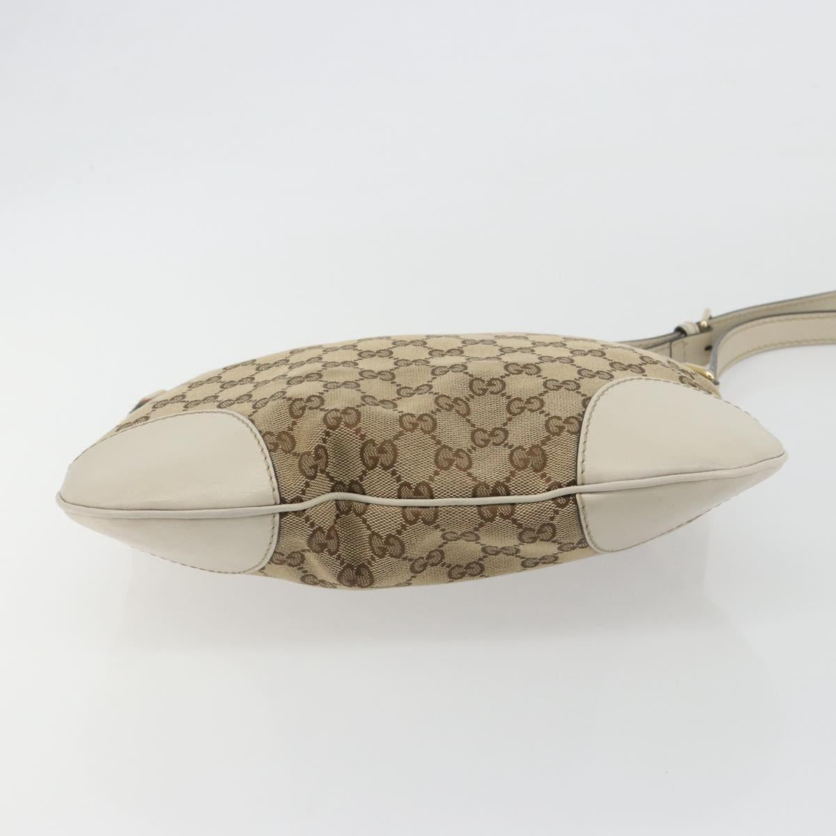 GUCCI GG Canvas Web Sherry Line Pretty Bag Beige Gold 257065 Auth 193075V