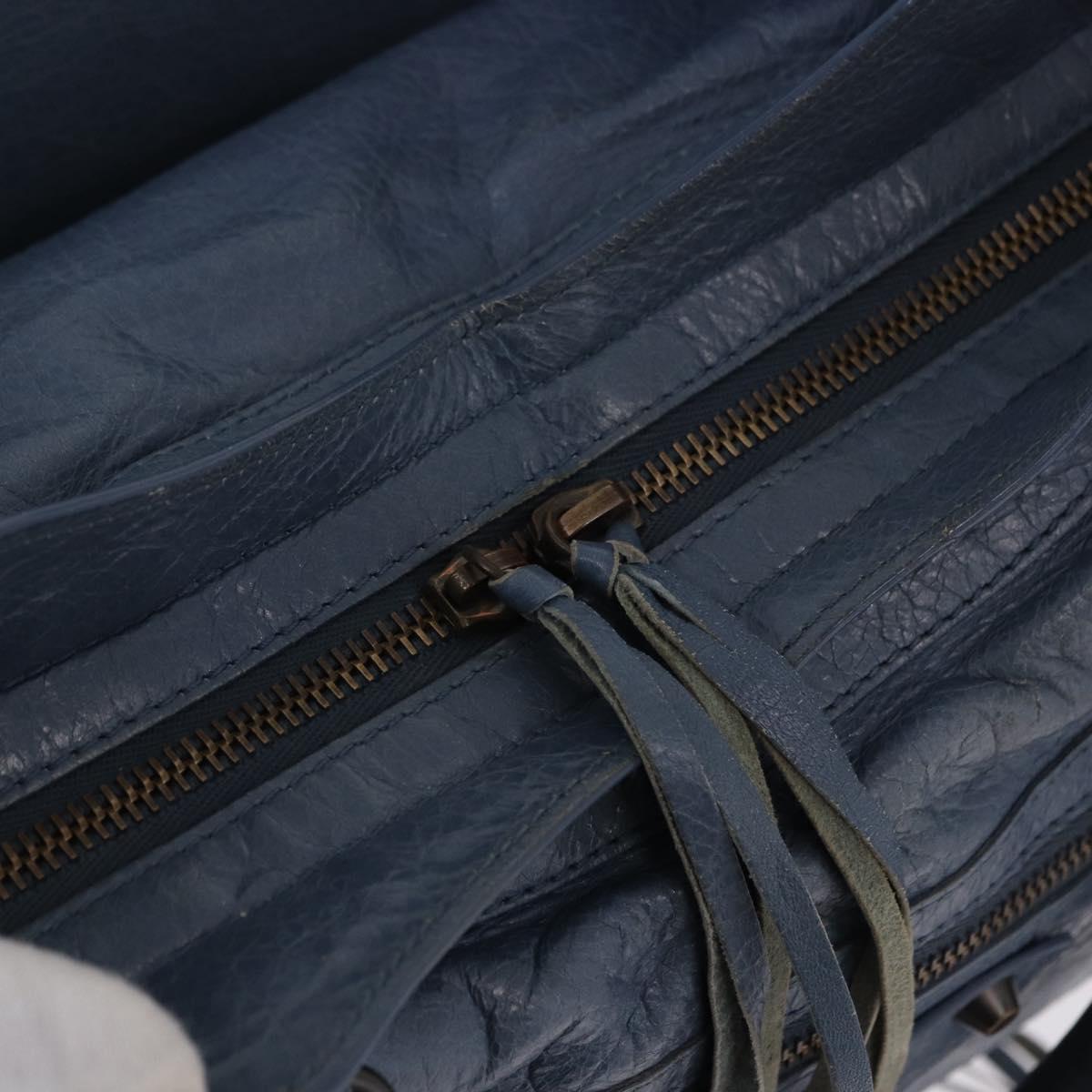 BALENCIAGA The City Hand Bag Leather 2way Blue 115748 Auth 193079V