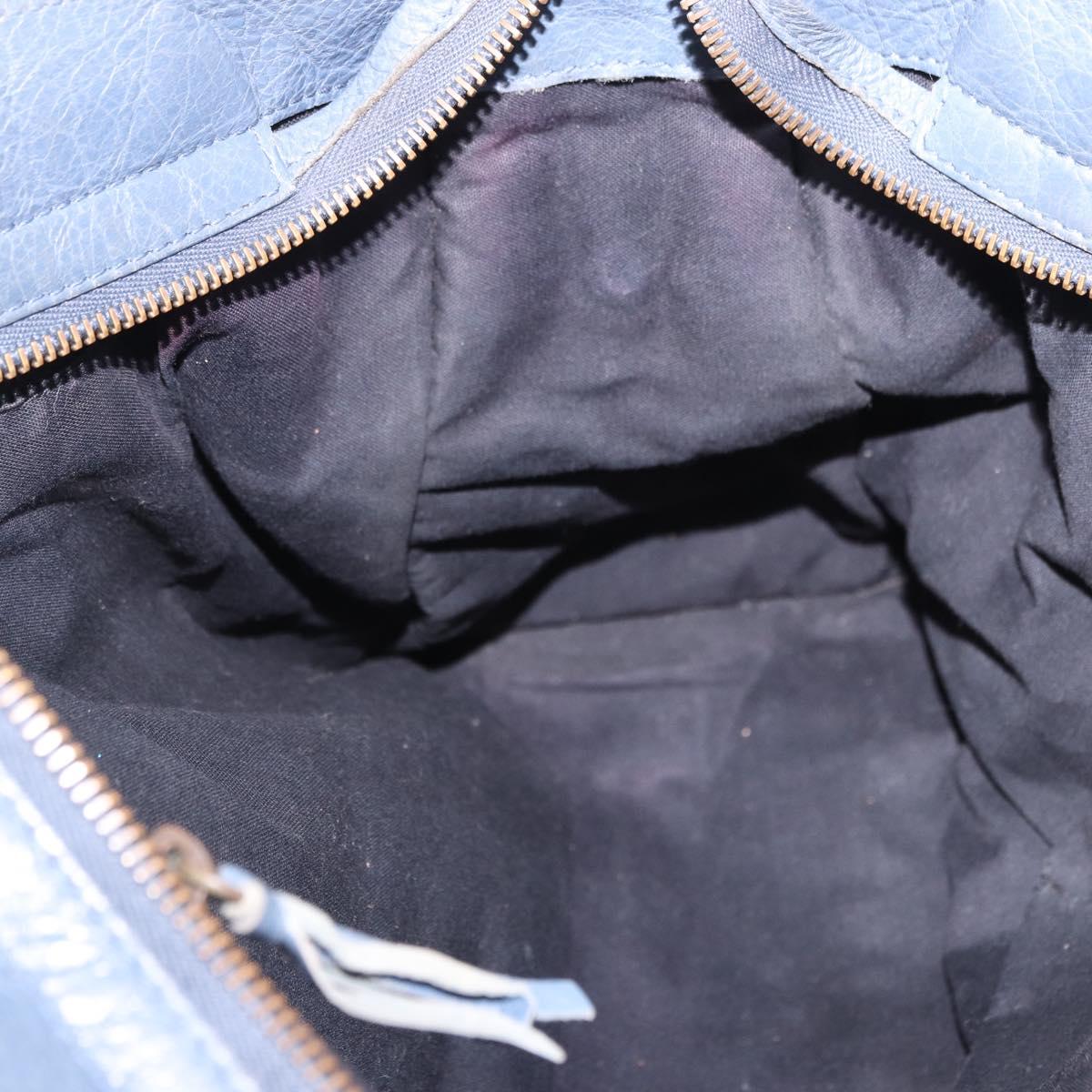 BALENCIAGA The City Hand Bag Leather 2way Blue 115748 Auth 193079V