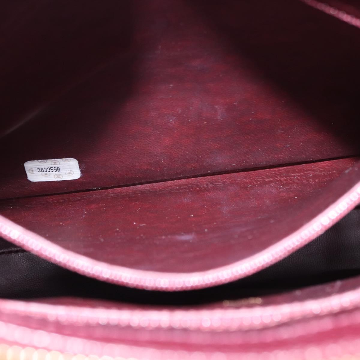 CHANEL Chain Tote Bag Caviar Skin Bordeaux Gold CC Auth 193083A