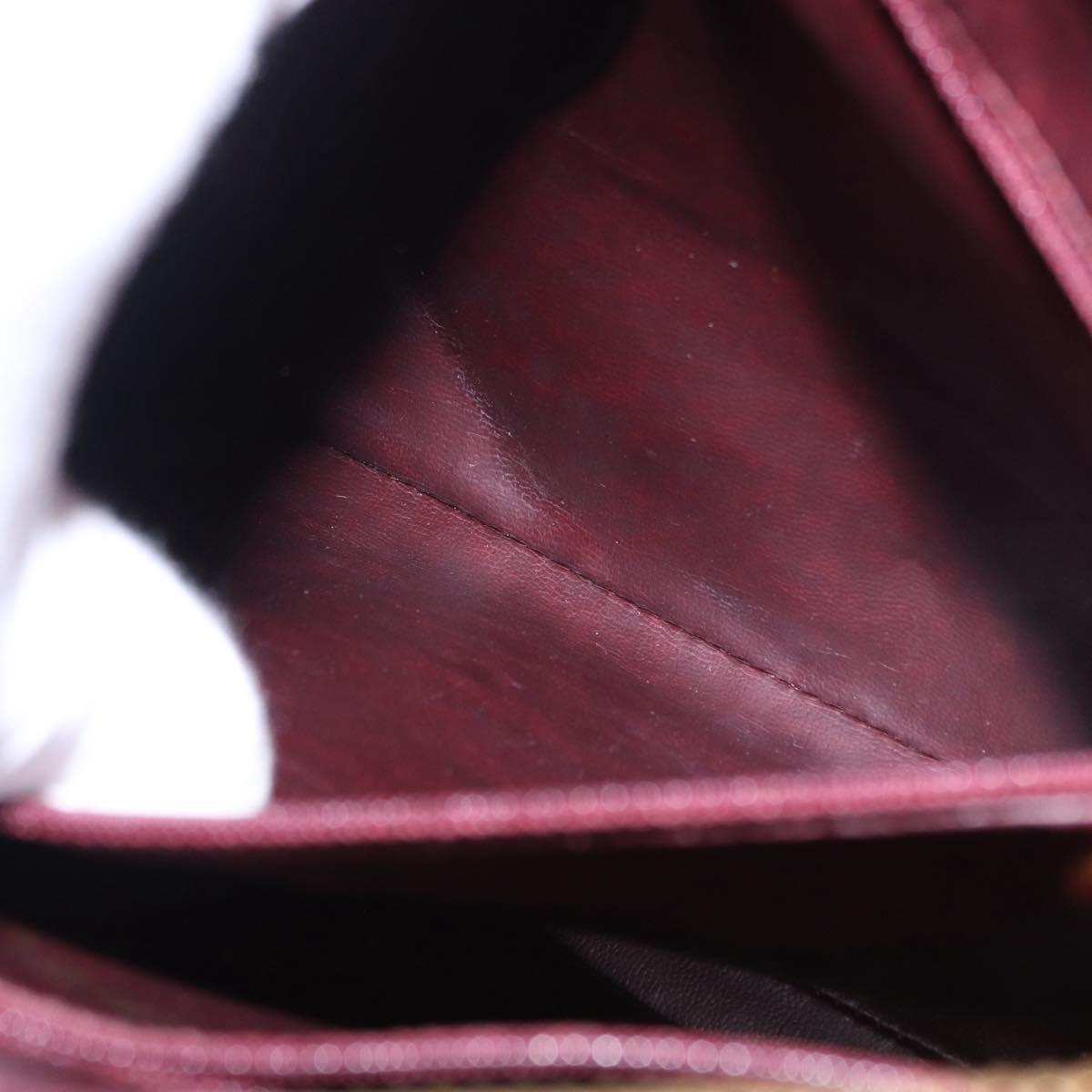 CHANEL Chain Tote Bag Caviar Skin Bordeaux Gold CC Auth 193083A