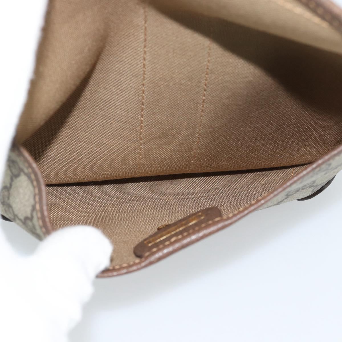 GUCCI GG Supreme Web Sherry Line Pouch PVC Beige Gold 014 14 5205 Auth 193085A