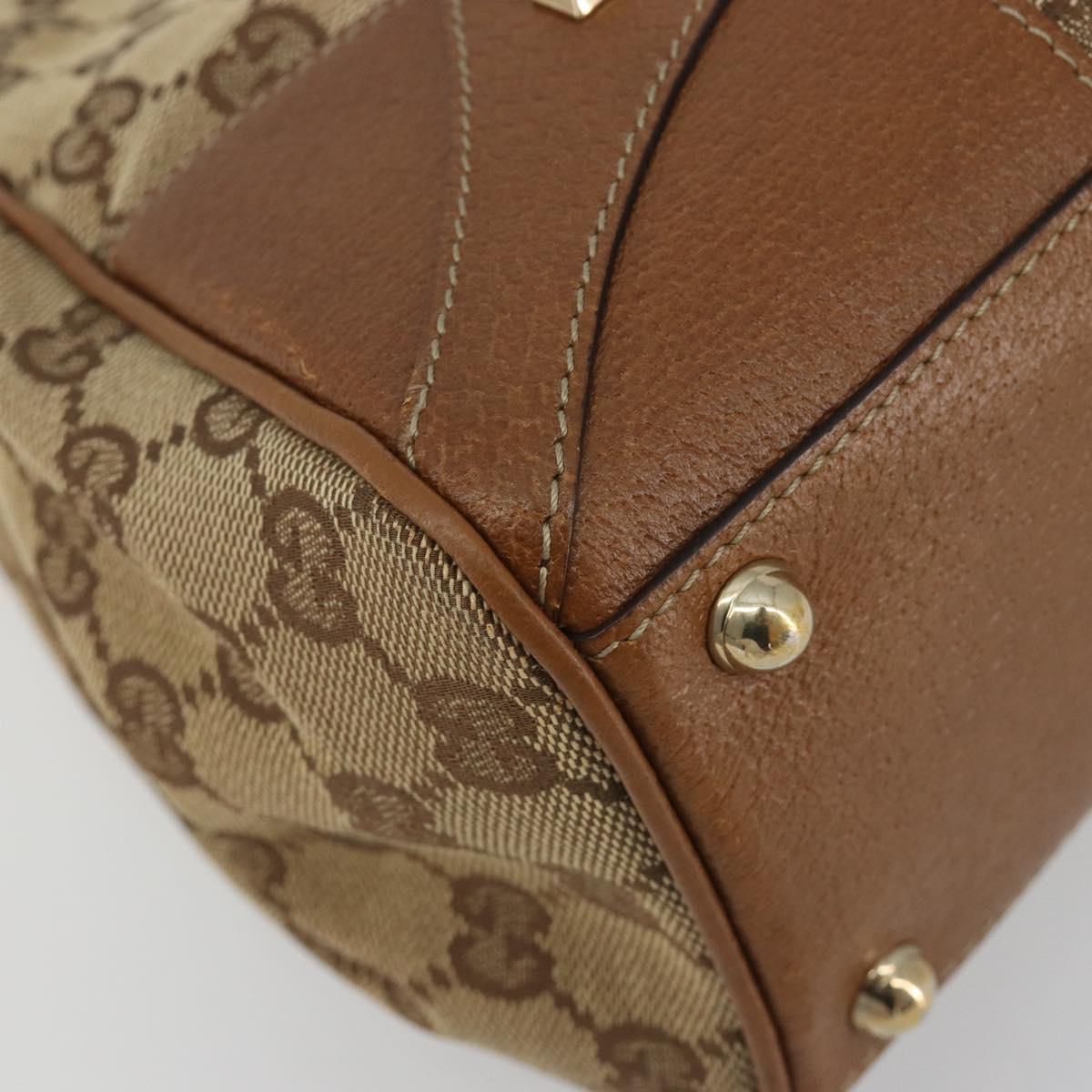 GUCCI GG Canvas Jackie Shoulder Bag Beige Gold 124407 Auth 193087V