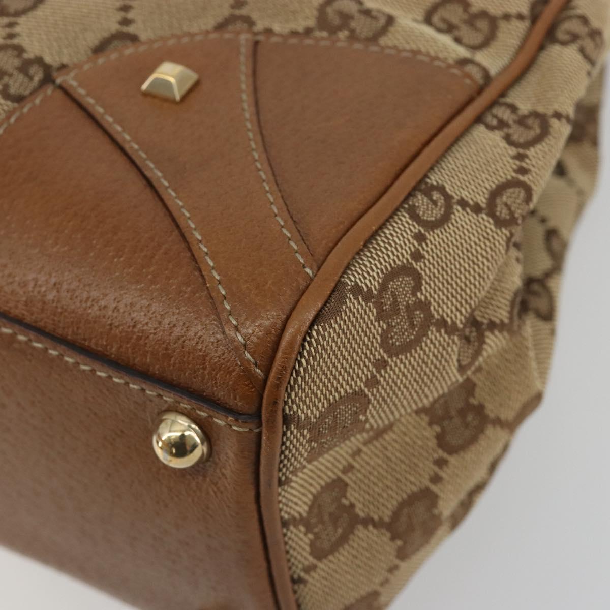 GUCCI GG Canvas Jackie Shoulder Bag Beige Gold 124407 Auth 193087V