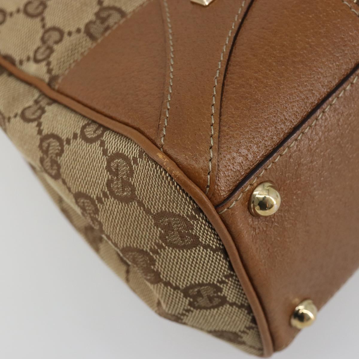 GUCCI GG Canvas Jackie Shoulder Bag Beige Gold 124407 Auth 193087V